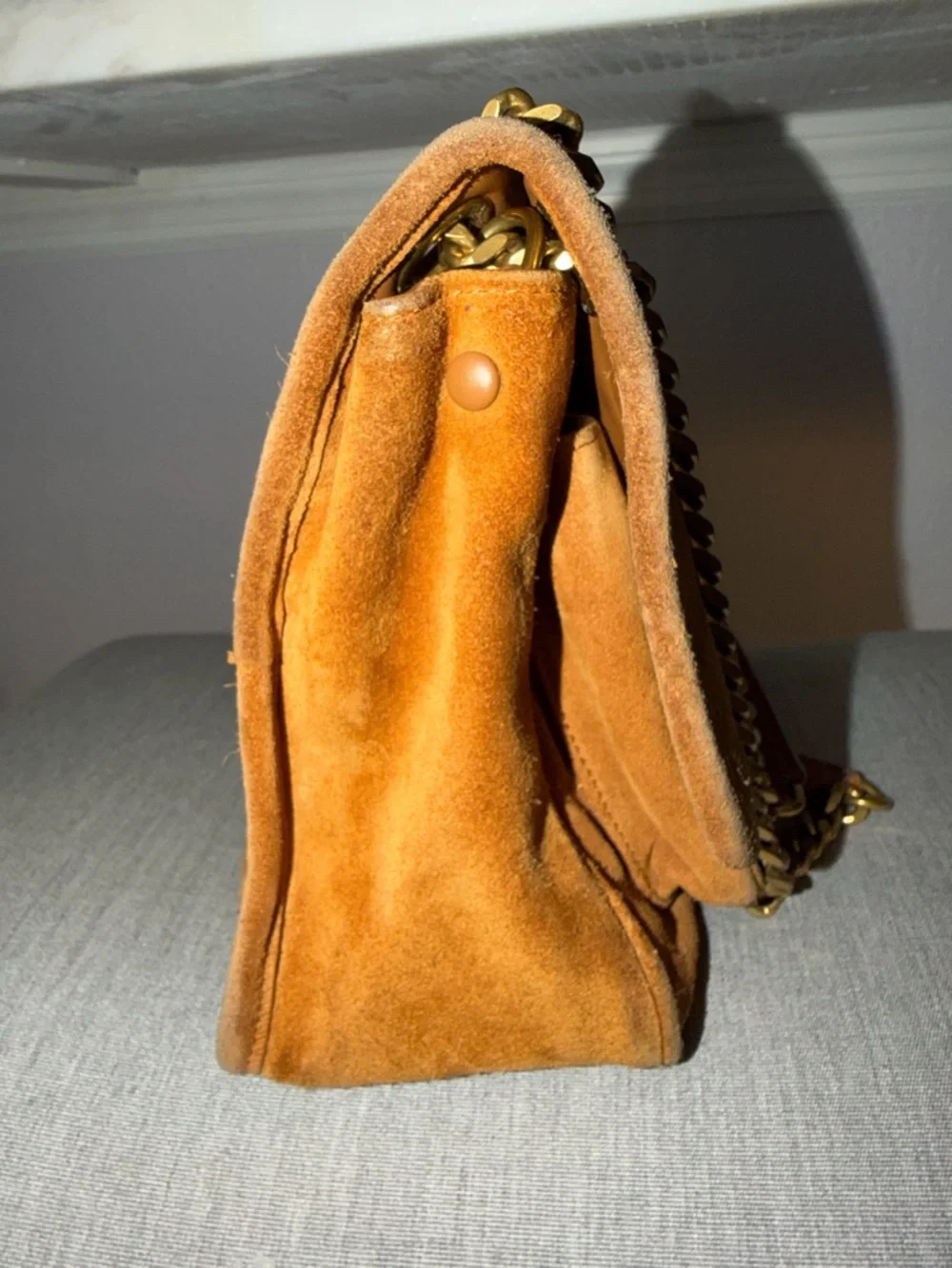 YSL Saint Laurent Cognac/Tan Suede Handbag - Picture 16 of 16